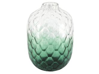 Schubiger M&ouml;bel Vase Klarglas mit Gr&uuml;nem Verlauf H: 11 cm
