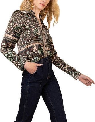 Hale Bob Hale Bob Long Sleeve Etta Silk Woven Blouse