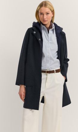 Bugatti Damen Wollen jas met capuchon en uitneembaar vest