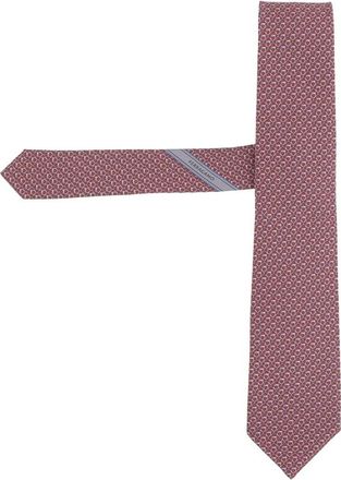 Ferragamo Zijden das met patroon - Heren - Stropdassen - Rood - ONE Size - Accessoires