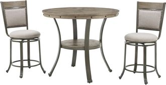 Powell Franklin Gathering Counter Height 42 inch - Round Pub Table Pewter