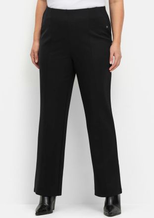 Sheego Jerseyhose SHEEGO, Damen, Gr. 40, Normalgr&ouml;ssen, schwarz, 60% Viskose, 35% Polyamid, 5% Elasthan, unifarben, Hosen Jerseyhose