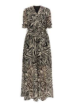 Faina Maxi-jurk met zebraprint Dames beige/ zwart