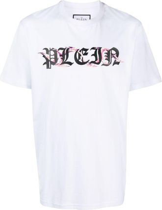 Philipp Plein logo-print cotton T-shirt - men - Cotton - S - White