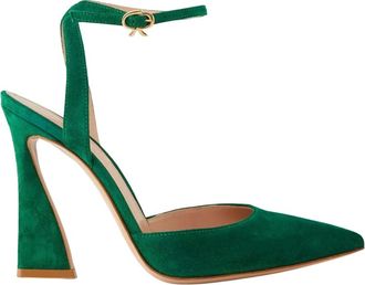 Gianvito Rossi Groene Su&egrave;de Pumps - Dames - Pumps - Groen - 39 1/2 EU - Su&egrave;de - Schoenen
