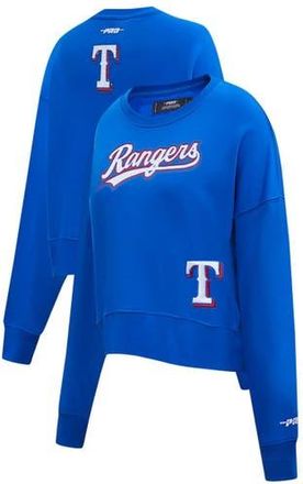 Pro Standard Womens Pro Standard Royal Texas Rangers Game Day Classics Crewneck Pullover Sweatshirt at Nordstrom, Size Medium