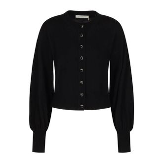 Zimmermann Cardigans, female, Black, Size: M Black Jewel Button Cardigan Sweaters