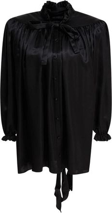 Balenciaga Black Lace-Up Victorian Blouse