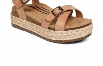 Aetrex Womens Platform Sandals In Camel