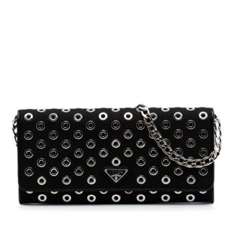 Prada Pre-owned Clutches, female, Black, Size: ONE SIZE Pre-owned Nylon Crossbody Bag