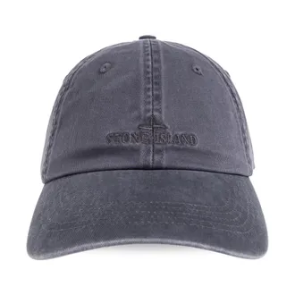 Stone Island Caps, male, Gray, Size: ONE SIZE Logo Cap