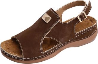 Generic Orthopedic Sandals for Women Open Toe Casual Wedge Sandals Comfortable Lightweight Thick Cushion Stylish Strappy Sandal Summer Beach