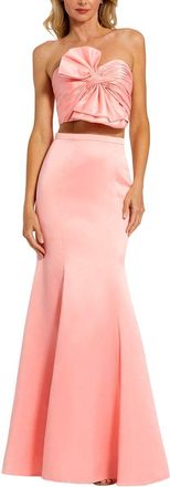 Mac Duggal 2pc Strapless Bow Top & Mermaid Skirt Set