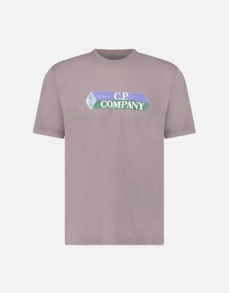 C.P. Company Mens CP Company Cotton-Jersey T-Shirt in Purple Dove - Size: 44