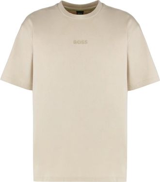 HUGO BOSS Tee 10 T-shirt - Heren - T-shirts - Beige - 2XS - Katoen - Tops