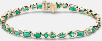 Shay Jewelry 18kt gold tennis bracelet with emeralds
