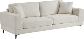 Vente-Unique Sof&aacute; de 3 plazas en tela texturizada beige JAMOLO