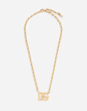 Dolce & Gabbana Chain Necklace With Dg Logo - Man Bijoux Gold Metal Onesize