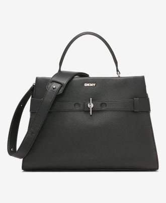 DKNY Bleeker Large Satchel in Black/silver at Nordstrom