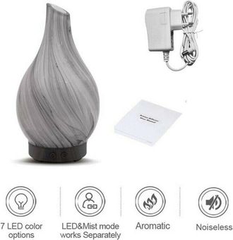 Trade Shop Trade Shop - Diffusore Oli Vetro Cromoterapia Aromaterapia Umidificatore Bianco E Nero 02 Led
