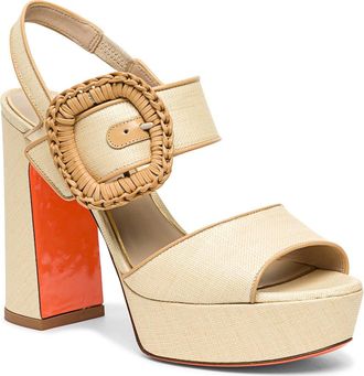 Santoni Womens Leather High-Heel Sandal in Natural at Nordstrom, Size 10.5