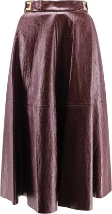 Elisabetta Franchi Metallic High-Waisted Skirt Made in Italy