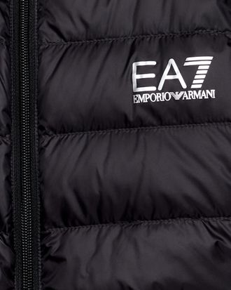 Emporio Armani Mens Down Jacket Packable Zip Core Identity Black Polyamide
