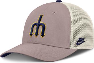 Nike Seattle Mariners Cooperstown Rise Nike Mens MLB Adjustable Trucker Hat in Brown | NB1L0M6JS77-L4S
