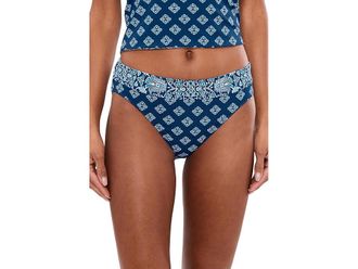 Tommy Bahama Noble Pineapple Reversible High Waist Bottoms Womens Swimwear Indigo Tide Rev : MD, Nylon/Spandex