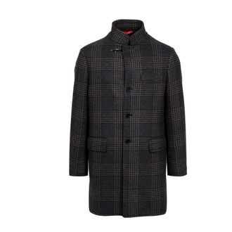 Fay Single-Breasted Coat - Heren - Mantel - Blauw - L - Wol - Jassen