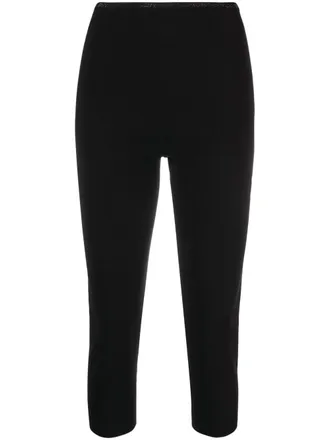 Alexander Wang crystal-embellished logo leggings - Black