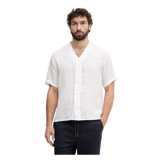Benetton Heren, Overhemden, Wit, Maat: XL Linnen