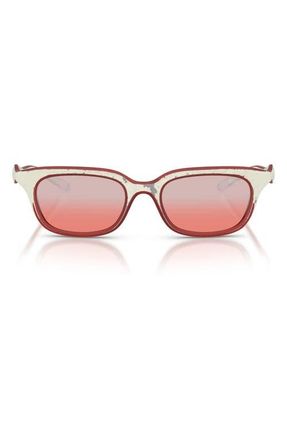 Diesel DL3013U 50mm Square Sunglasses in White Barrelling Red /Red at Nordstrom