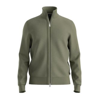 HUGO BOSS Truien & Vesten, Heren, Groen, L, Wol, Illarione Ritssluiting Wol Vest