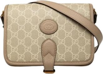 Gucci Pre-owned Crossbody Bag - Dames - Vintage Schoudertas - Beige - ONE Size - Leer - Vintage