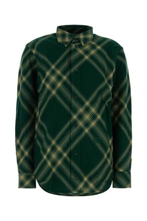 Burberry Green Checks Button Down Collar Shirt