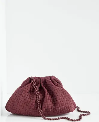 Talbots Gathered Grosgrain Clutch - Red Wine - 001 Talbots