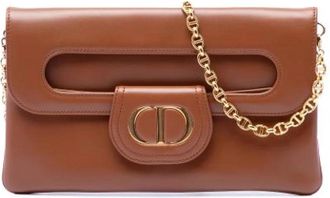 Dior Pre-owned Double Bag - Dames - Vintage Clutch - Bruin - ONE Size - Leer - Vintage