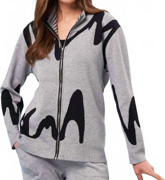 French Kyss Zip Up Jacket In Slate/black