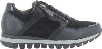 Gabor Zwarte Sneakers 56.438 W4 - Dames - Sneakers - Zwart - 37 EU - Leer - Schoenen