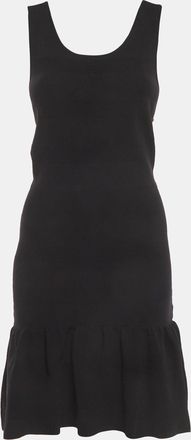 Sandro Black Jersey Knit Ruffle Hem Mini Dress