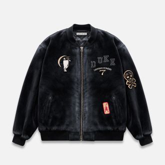 Duke + Dexter Duke + Dexter, Mens PD Lucky 7 Sunfade Black Souvenir Jacket, Size XL