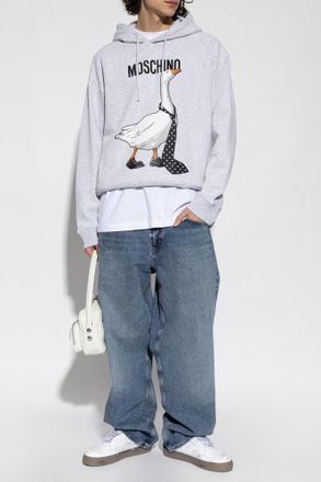 Moschino Sweatshirt With Colorful Print, Mens, Grey