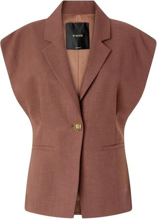 Pinko Floella Jas - Dames - Gillet - Bruin - M - Katoen - Kostuums
