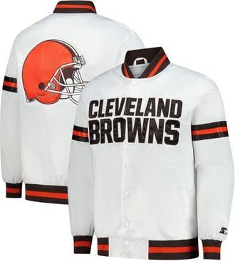 Starter Mens Starter White Cleveland Browns Scout Full-Snap Varsity Jacket at Nordstrom, Size Xx-Large