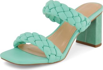 Dune London Dunes Womens Iris braided Heel Sandal +Memory Foam Insoles, Aqua, 7 UK