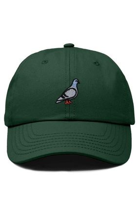 Dalix Pigeon Embroidered Everyday Hat in Dark Green at Nordstrom