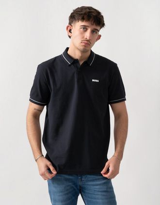 HUGO BOSS Mens BOSS Green PL_Member Mens Short Sleeve Polo Shirt - Dark Blue 402 - Navy - Size: 38