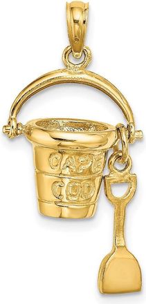 Diamond2Deal 14k Yellow Gold 3D CAPE COD Bucket Shovel Charm