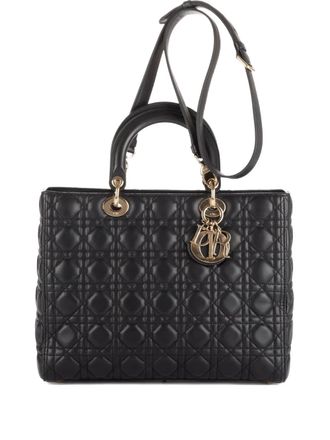 Dior 2010s quilted shoulder bag - women - Leather - One Size - Blue